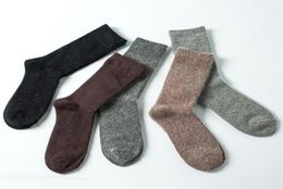 Party Favor 1 Pairs Angora Cashmere Wool Sock Mens Socks Comfortable Warm Pure Color Black2949511