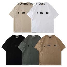 24ss Designer Tide t Shirts Chest Letter Laminated Print Short Sleeve High Street Loose Oversize Casual T-shirt 100% Pure Cotton Tops for Men and Women 78EM