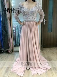 Party Dresses Beautiful Women 2024 Fashion Dress Long Sleeve MYMB Pink Evening Gown With MY41113