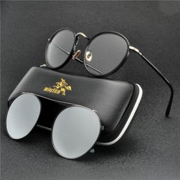 Sunglasses MINCL Round Clip On For Men Polarised TR90 Metal Spectacle Frame Myopia Prescription Glasses Women NX 2461