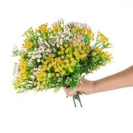 Decorative Flowers INS 32cm Gypsophila 5 Forks Bouquet Artificial Fake Green Plants Wedding Decorations