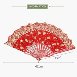 Chinese Style Products Chinese Style Ancient Fan Ladies Cheongsam Folding Fan Lolita Dance Hand Fan With Tassel Pendant Gifts Wedding Party Decoration