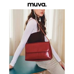 Autumn/winter Muva Large Capacity Tote Bag for Womens Work and Commuting Solid Colour Fashion One Shoulder Crossbody