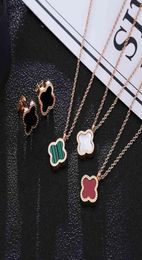 Necklace Trembling Net Red Clover Chain 14k Rose Gold Simple Pendant Jewelry6881177