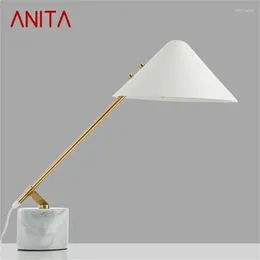 Table Lamps ANITA Nordic Lamp Modern LED White Creative Vintage Marble Desk Light For Home Decor Living Room Bedroom Study