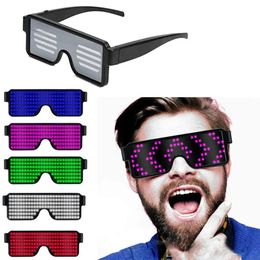 Modes Flash Quick 8 Led USB Charge Neon Glasses Dynamic Glowing Novelty Light Festival Sunglasses Party Decoration Toys