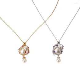 Pendant Necklaces Modern Crystal Necklace Adornment Customizable Cage Neck Chain Ornament N2UE
