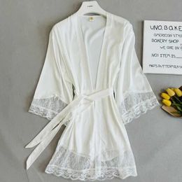 Women's Robe Green Robe Elegant Hem Lace Trim Bathrobe Gown Sleepwear Women Rayon Homewear Intimate Lingerie Bride Wedding Robe Loungewear