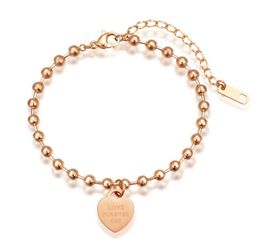 love round brand titanium steel charm bracelet women do not fade Korean version contracted web celebrity cold wind beads hand jewe8776070