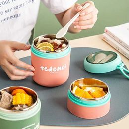 Lunch Boxes Bags 710ML Stainless Steel Lunch Box Drinking Cup With Spoon Food Thermal Jar Insulated Soup Thermos Containers Thermische lunchbox