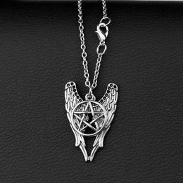 Surrounding personalized necklace accessories pentagonal star wings pendant simple and versatile alloy accessories hanging pieces for men and women