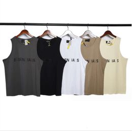 ESS Mens Tank Top T Shirt Trend Brand Three-dimensional Lettering Pure Cotton Lady Sports Casual Loose High Street Sleeveless Vest Top EU Size S-XL High Quality 65577