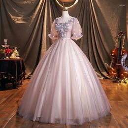 Party Dresses GUXQD Fashion Ball Gown Women Evening Appliques Short Sleeves Prom Birthday Gowns Vestido De Noche