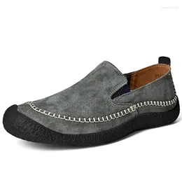 Casual Shoes Spring Genuine Leather Men's Brand Autumn Plus Size Outdoor Slip-On Oxfords Men Flat Moccasins