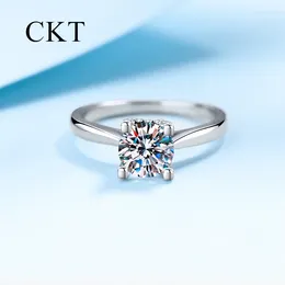 Cluster Rings Luxury Platinum 1 Moissanite Diamond For Women Pt950 Letters Niche Fashion Personality Wedding Fine Jewelry Gift
