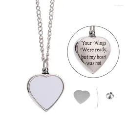 Pendant Necklaces Heart Po Cremation Jewellery Sublimation Urn Necklace For Ashes Memorial 40GB