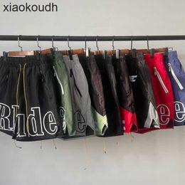 Rhude High end designer shorts for shorts fashion Meichao high street sports casual loose beach pants fog 5-point pants men With 1:1 original labels