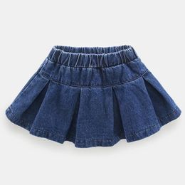 Summer Girls Skirt Denim All-Match Short Skirt Spring Fashion Stitching Clothes Kids Outfit Casual Baby Clothing 240508