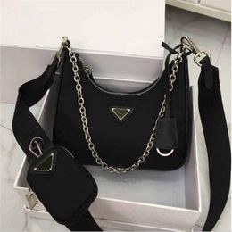 Woman Luxury Crossbody Bag Latest Style Nylon Triple Handbags Casual Brand Shoulder Messenger Bag Chain Top-handle 310L