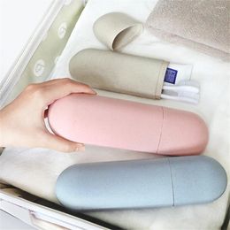 Bath Accessory Set Storage Box Snap Design Small And Portable Length 21cm Household Products Camping Toothbrush Case Minimalist Colour Scheme