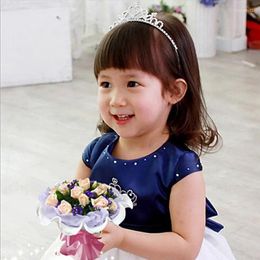 Hair Accessories Kids Cute Princess Tiaras Solid Fashion Rhinestone Crown Girls Wedding Party Heaband Happy Birthday Accessiories Gift