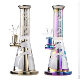 Hookahs Rainbow Colourful Glass Bong with Glass Bowl Showerhead Percolator Water Pipe 14mm Female Joint Water Pipe Dabbing ZDWS2005