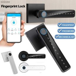 Smart Lock Biometric fingerprint smart door lock for Tuya/TTLOCK electronic digital password lock keyless entrance door handle lock for home use WX
