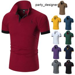 2023ss Polo Mens Clothing Poloshirt Shirt Men Cotton Blend Short Sleeve Casual Breathable Summer Solid Purple Size M-5xl ggitys ROW8