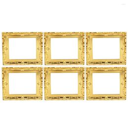 Frames 6 Pcs House Dollhouse Frame Tiny Plastic Picture Decor Home Bulk Mini Po Small