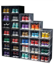 612pcs Large Shoe Box Stackable Display Drawer Storage Heel Case Cabinet Sneaker Plastic Organiser Home Closet Organizer7202664