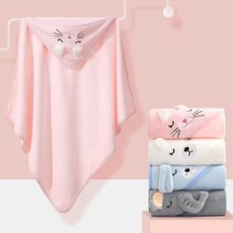 Towels Robes Cartoon Baby Hooded Bath Towels Newborn Hooded Towel Blanket Super Soft Boys Girls Bathrobe Warm Sleeping Swaddle Wrap 80*80cm