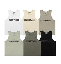 ESS Mens Tank Top T Shirt Trend Brand Three-dimensional Lettering Pure Cotton Lady Sports Casual Loose High Street Sleeveless Vest Top EU Size S-XL High Quality 453546