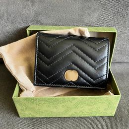 Designer leather Wallets five card holders Luxury Marmont men fashion Coin purses holder Interior Slot wristlets With box keychain case 248S