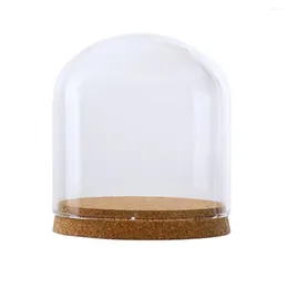 Vases Clear Glass Dome Cover Cloche Bell Jar Succulent Terrariums With Wooden Cork Base Wedding Christmas Decor