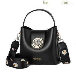 Shoulder Bags Women's Handbag Casual Fashion Bucket Bag Trendy Embroidered Shopping Leather