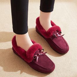 Boots 2024 Women Winter Warm Plush Velvet Ankle Snow Sneakers Comfortable Flat Cotton Shoes For Zapatos Mujer