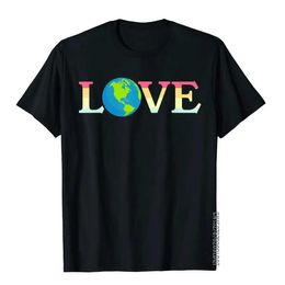 Men's T-Shirts Love Earth Day T-shirt Fashion Custom Cotton Mens Top Printed Short Shirt Fashion T-shirt Y240509