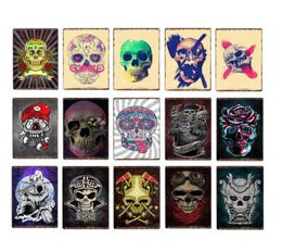 Metal Sign Retro New Skull Tattoo Parlours Shop Tin Signs Plate Top Music Film Posters Art Cafe Bar Vintage Metal Painting Wall Cla2119706