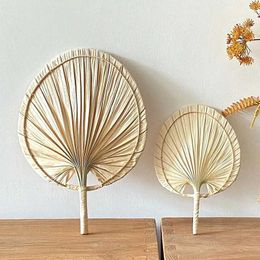 Chinese Style Products Natural Bamboo Braided Round Pushan Fan Summer Practical Chinese Style Portable Straw Hand Woven Hand Fan Home Decor Art Crafts