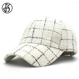 Ball Caps FS Black White Stylish Plaid Baseball Cap For Men Luxury Women Hats Summer Street Travel Sunshade Face Snapback Hip Hop Hat