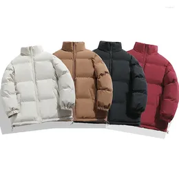 Men's Jackets Harajuku Winter Fashion Casual Trend Bread Clothing Outdoor Stand Collar Padded Jacket Plus Cotton Thickened Warm Tops