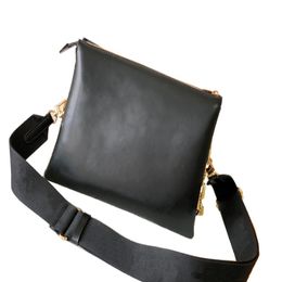 Sagniere di moda borse da donna catena vera pelle nera sacca a tracolla di grande capacità di alta qualità borse a tracolla n. 57790 245y