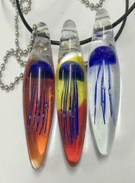 current 3 pcs dark blue jellyfish glass mixed drop fashion bottom pendant6076482