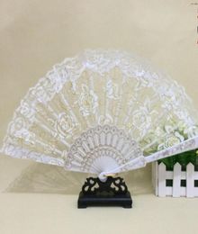 Wedding Fans Handmade Chinese Popular wing chun fan dance White rose bud silk fan Bridal Accessories3844365