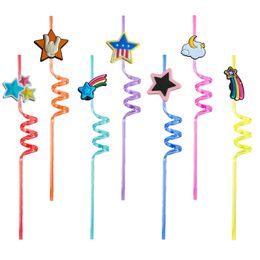Novelty Items Star Themed Crazy Cartoon Sts Reusable Plastic Drinking For New Year Party St Girls Decorations Kids Birthday Supplies F Otp3O