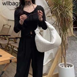 Venetabottegs Italy Handbag Jodie Top Bag 2024 Large Woven Knot Cloud Genuine Dumplings Underarm Large Horn Shoulder Backpack Leather