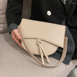 Bag 2024 Trendy Fashion Ladies Messenger Brand Designer Simple Texture Shoulder High Quality Casual All-match Saddle