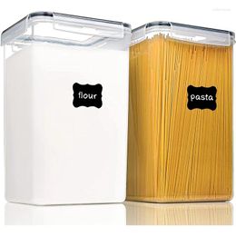 Storage Bottles 2PCS Large Food Containers With Lids Airtight 6.5L For Flour Sugar Baking Supply And Dry