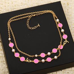 20 style Women Pendant Necklaces Letter C Logo Luxury Designer Cclies Jewelry Woman Metal Pearl long Sweater chain chanells gold Necklace 90