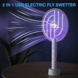 Zappers AISITIN 2 in 1 Bug Zapper Racket, 3000V Electric Fly Swatter Racket with 1200mAh Battery 3 Layers Mosquito Killer Lamp Indoor